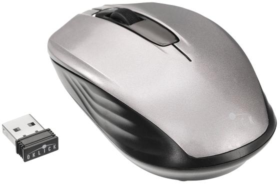 Мышь беспроводная Oklick 475MW чёрный серый USB