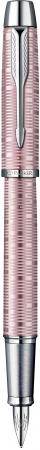 Ручка перьевая IM PREMIUM Pink Pearl, алюмин,корпус, матовая хром, отделка, синие чернила F PARKER-S1906739