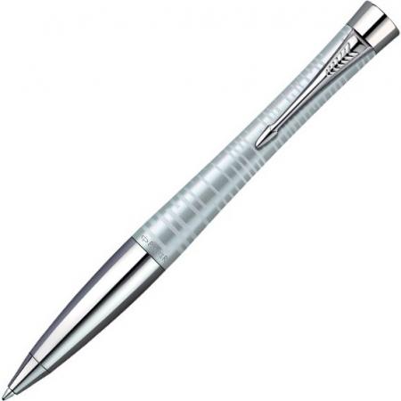 Шариковая ручка поворотная Parker URBAN PREMIUM Silver -Blue синий S1906870 PARKER-S1906870