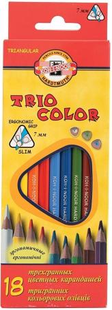 Набор цветных карандашей Koh-i-Noor Triocolor 18 шт 17.5 см 3133/18