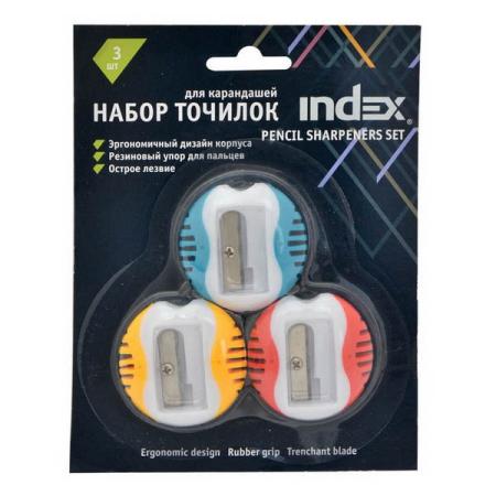 

Набор точилок Index ISH430B/3 пластик ассорти