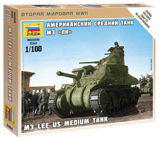 Танк Звезда "Американский средний танк М3 "Ли" 1:100 зеленый  6264