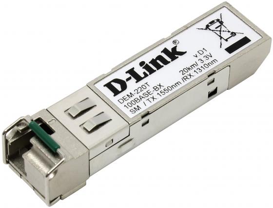 Трансивер сетевой D-Link DEM-220T/10/C1A 100Base-BX-D Single-Mode 20KM SFP
