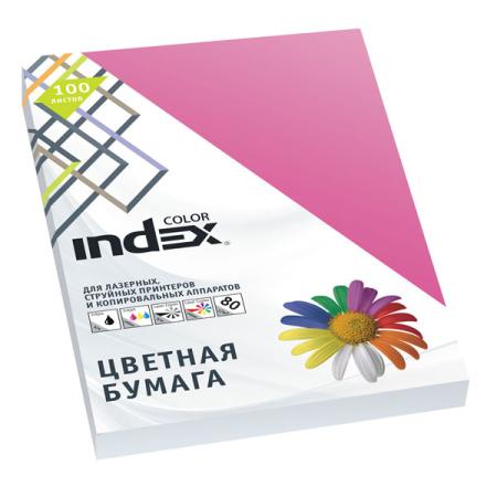 Бумага цветная Index Color, 100 листов, А4, розовый IC22/100
