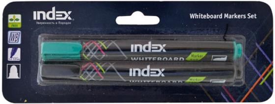 Набор маркеров для доски Index IMW540/2 4 мм 2 шт зеленый черный  IMW540/2