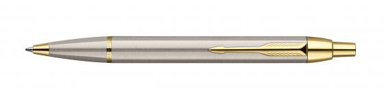 Шариковая ручка автоматическая Parker IM Brushed Metal GT S0856480 позолоченные детали