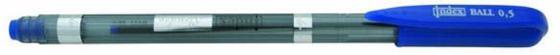 Ручка шариковая SLENDER, пластиковый тонированный корпус, рифленый грип, цветной колпачок, 0,5 мм, синяя IBP301/BU