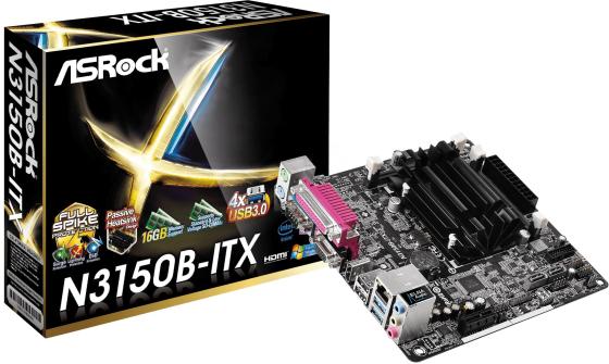 Материнская плата ASRock N3150B-ITX с процессором Intel 2xDDR3 1xPCI-E 1x 2xSATAIII mini-ITX Retail