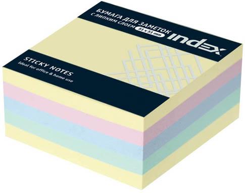 Бумага с липким слоем Index 250 листов 51х51 мм многоцветный МИНИ-КУБ I436801