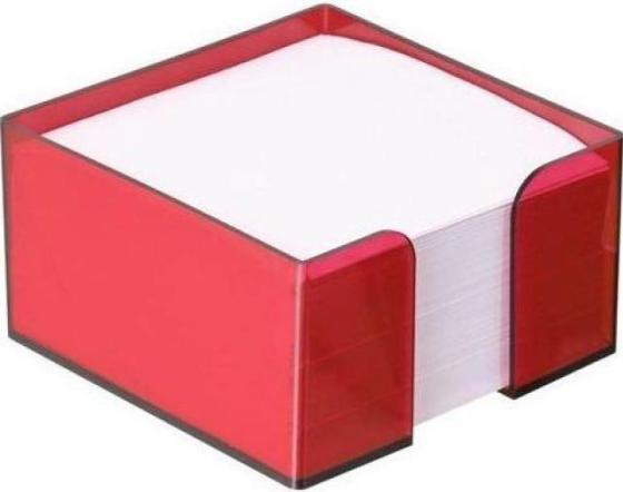 Блок бумажный СТАММ 90х90х50 мм красный ПВ75
