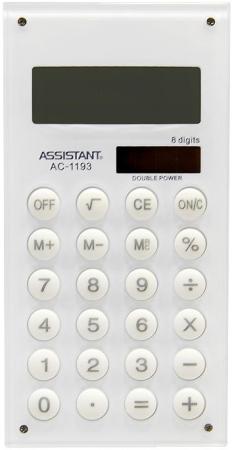 Калькулятор карманный Assistant AC-1193White 8-разрядный белый