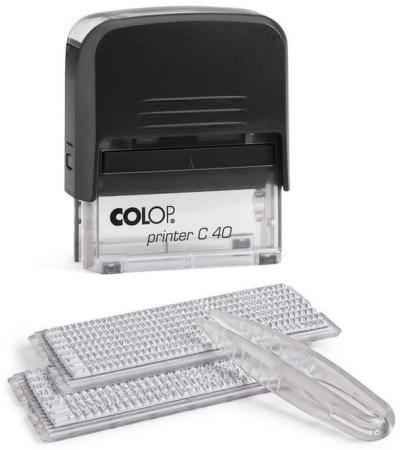 Штамп самонаборный 6-строк пластик Printer 40-Set 2 кассы русифицированный (аналог 4913/DB) PrinterC40-SET-F