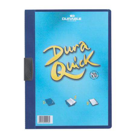 Папка DURAQUICK, темно-синяя, с прозрачным верхним листом и клипом, на 20 листов