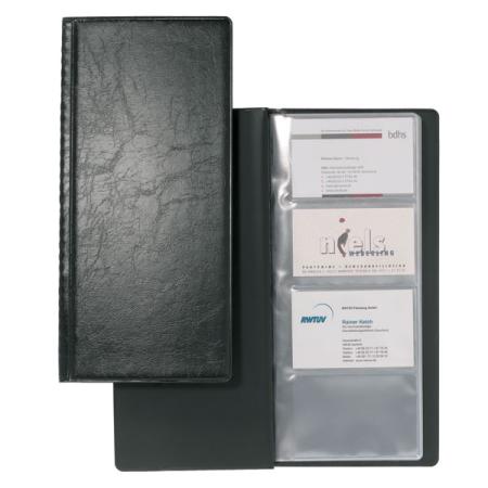 Визитница VISIFIX на 128 визиток, пластиковая обложка, размер 25,3х11,5 см, черная