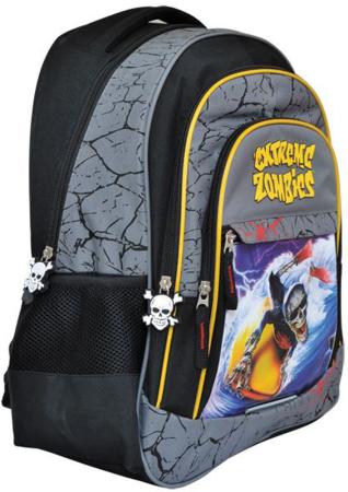 Школьный рюкзак с уплотненной спинкой Action! EXTREME ZOMBIES черный серый EZ-AB11073/2