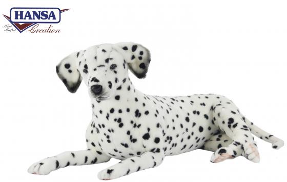 Мягкая игрушка собака Hansa Далматинец лежащий 100 см белый искусственный мех 6816