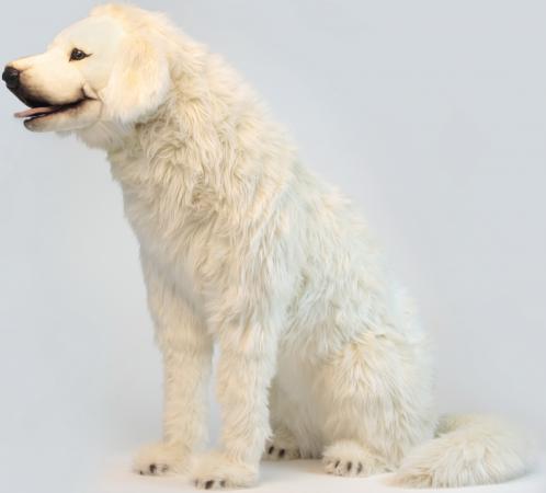 Мягкая игрушка собака Hansa Пиринейская горная собака 155 см белый искусственный мех синтепон 6907