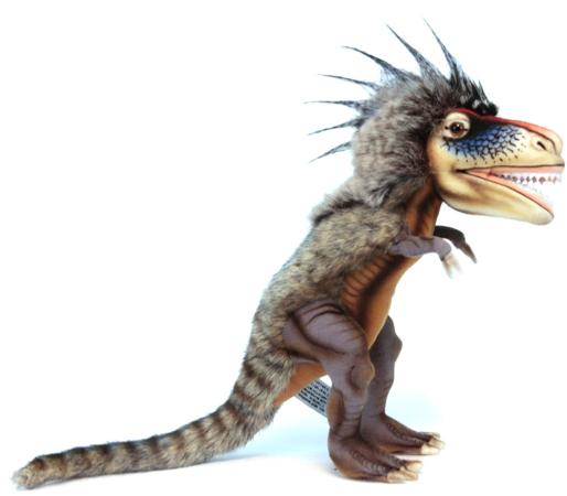 Мягкая игрушка динозавр Hansa Динозавр Ти-рекс 28 см разноцветный искусственный мех синтепон пластик 6159