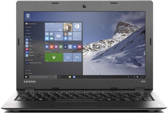 Ноутбук Lenovo IdeaPad 100s-14IBR 14" 1366x768 Intel Celeron-N3060 32 Gb 2Gb Intel HD Graphics серебристый Windows 10 Home 80R9008KRK