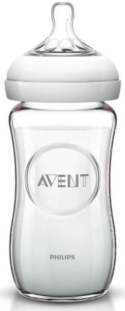 

Бутылочка Avent Natural Стекло, 240 мл, сил. соска, медл. поток, 1+, 1 шт., арт. 81420