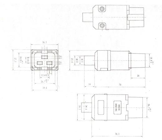 Разъем c13 чертеж