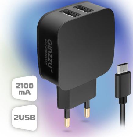 

Зарядное устройство GINZZU GA-3010UB 220V-&gt;5V 2А microUSB черный