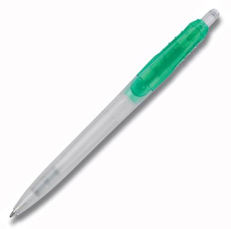 Ручка шариковая TEKNOMATIC Neon, матовый белый корпус/зеленый клип