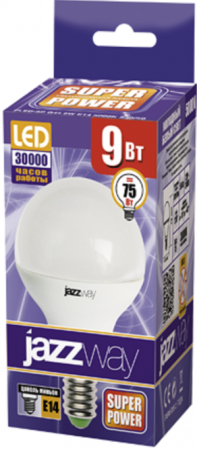 Лампа светодиодная шар JazzWay PLED-SP E27 9W 3000K