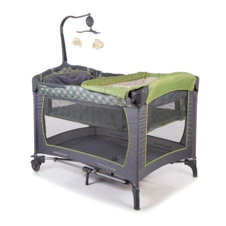 Манеж-кровать Baby Trend (серый/зеленый)