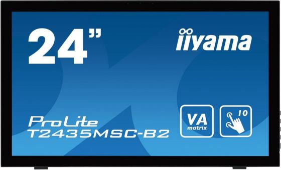 Монитор 24" iiYama T2435MSC-B2 черный VA 1920x1080 215 cd/m^2 6 ms DVI HDMI DisplayPort Аудио USB