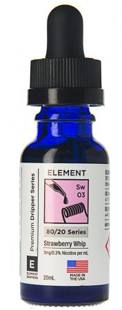 Жидкость для заправки электронных сигарет Element E-Liquid Premium Strawberry Whip клубника со сливками 3 мг 20 мл