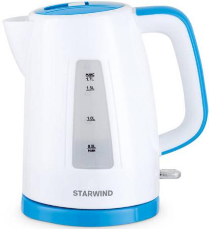 Чайник StarWind SKP3541 2200 Вт белый голубой 1.7 л пластик