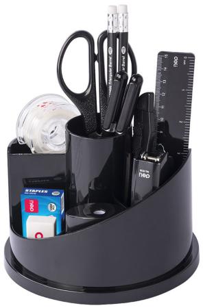 Настольный набор Deli 15 предметов пластик черный E38250A