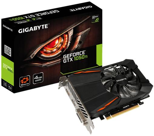Видеокарта GigaByte GeForce GTX 1050 Ti GV-N105TD5-4GD PCI-E 4096Mb GDDR5 128 Bit Retail