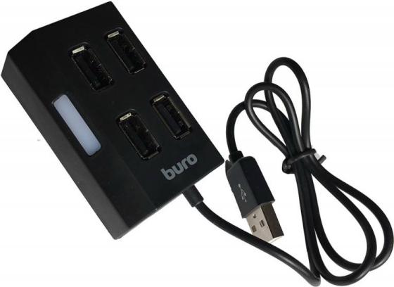 Концентратор USB 2.0 BURO BU-HUB4-U2.0 4 x USB 2.0 черный