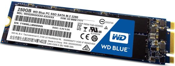 Твердотельный накопитель SSD M.2 250 Gb Western Digital WDS250G1B0B Read 540Mb/s Write 500Mb/s TLC