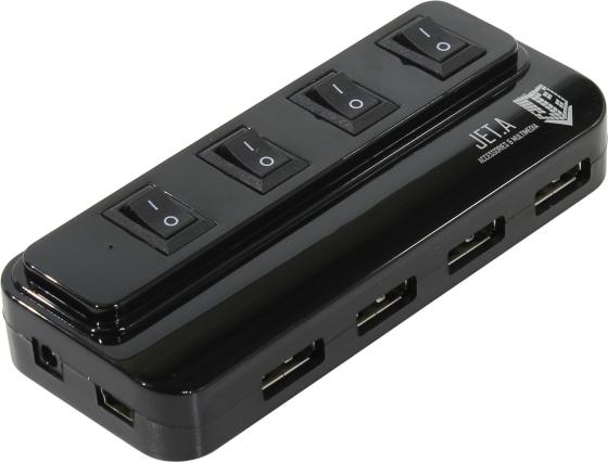 Концентратор USB 2.0 Jet.A JA-UH15 4 x USB 2.0 черный