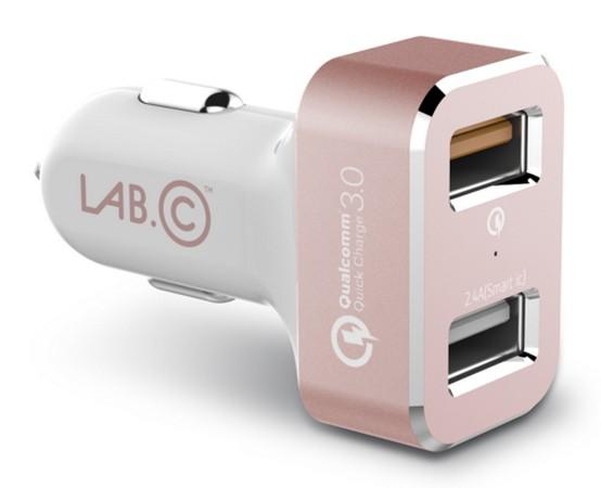 Автомобильное зарядное устройство LAB.C LABC-583-RG 2.4А 2 х USB розовый