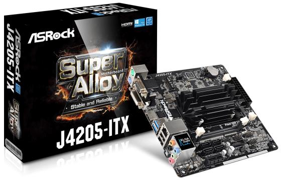 Материнская плата ASRock J4205-ITX с процессором Intel 2xDDR3 1xPCI-E 1x 4xSATAIII mini-ITX