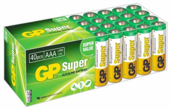Батарейки GP Super Alkaline 24A LR03 AAA AAA 40 шт GP24A-B40