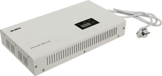 Стабилизатор напряжения Sven AVR Slim-2000 LCD 2 розетки белый