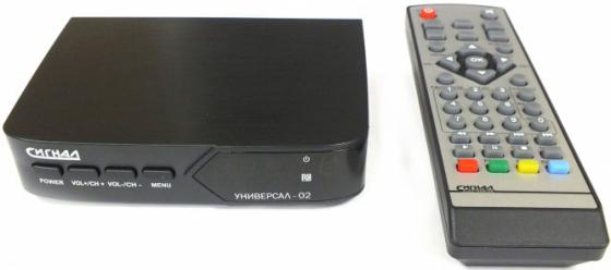 Тюнер цифровой DVB-T2 Сигнал Универсал-02 черный