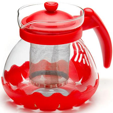 Чайник заварочный Mayer&Boch 26173-1 красный 0.7 л металл/стекло