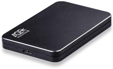 Внешний контейнер для HDD 2.5" SATA AgeStar 31UB2A18 USB3.1 алюминий черный