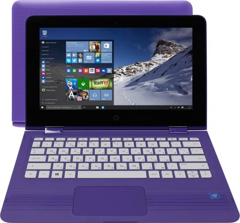 Ноутбук HP 11-ab009ur x360 11.6" 1366x768 Intel Celeron-N3060 500 Gb 4Gb Intel HD Graphics 400 фиолетовый Windows 10 Home 1JL46EA