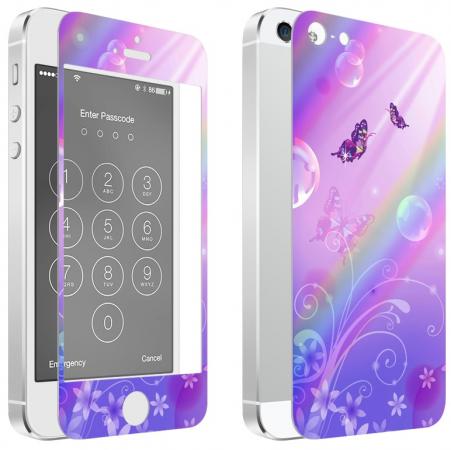 Защитное стекло ударопрочное DF iPicture-02 (Butterfly) для iPhone 5S iPhone 5SE iPhone 5 0.33 мм 2шт