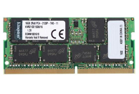 Оперативная память для ноутбука 16Gb (1x16Gb) PC4-17000 2133MHz DDR4 SO-DIMM CL15 Kingston KVR21SE15D8/16