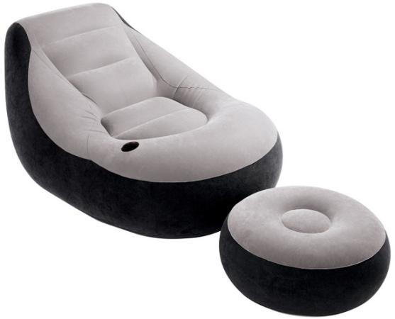 Надувное кресло для отдыха Intex+ пуфик
