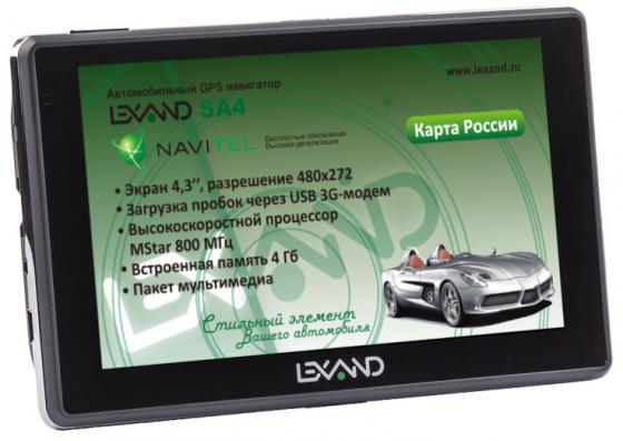 Навигатор LEXAND SA4 4.3" 480x272 microSD USB FM-трансмиттер серый Navitel