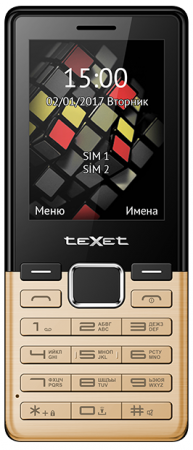 Мобильный телефон Texet TM-230 золотистый 2.4"